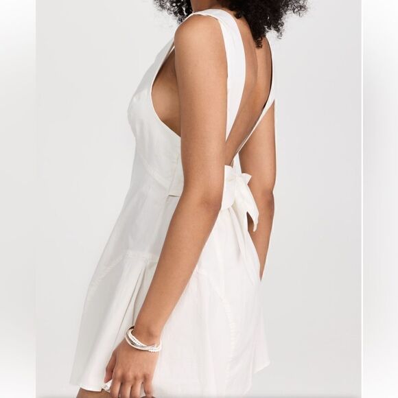 NWOT Free People Eye Catching Mini Dress Sleeveless Open Back Bow V Neck L - Picture 5 of 16